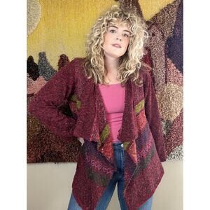Y2K Coldwater Creek Chunky Boucle Open Cardigan